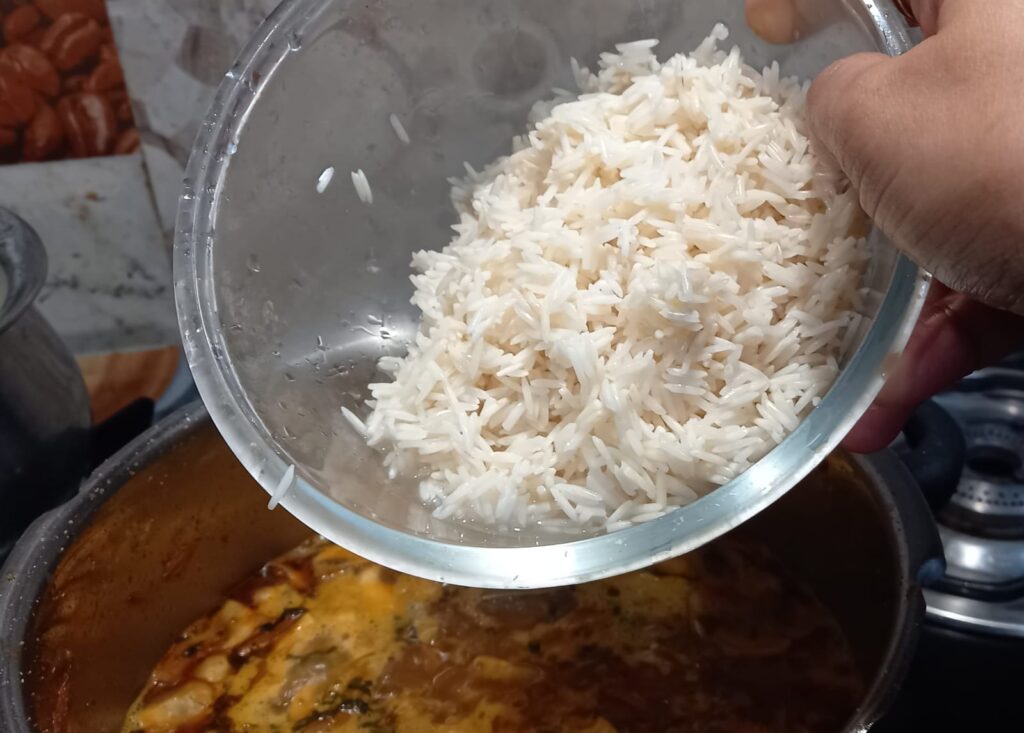 soaked rice