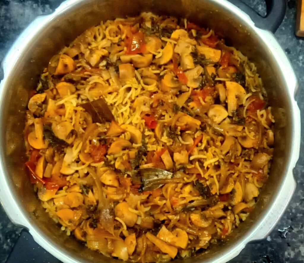 mushroom biryani