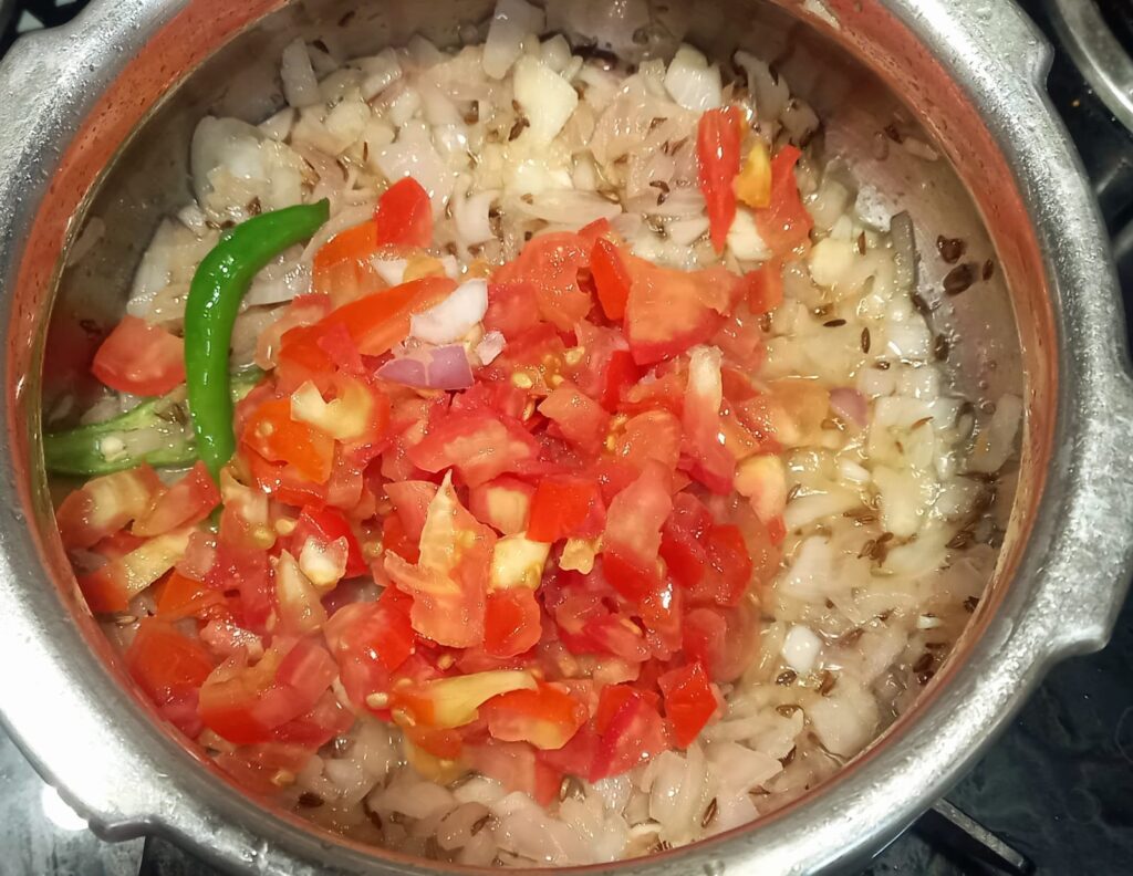 chopped tomatoes added