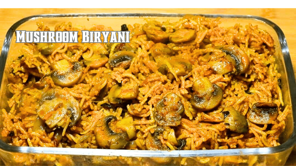 mushroom biryani ready to serve